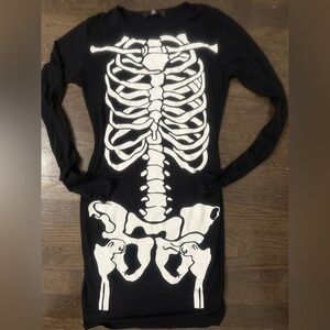 Missguided Black Dress with Skeleton Design